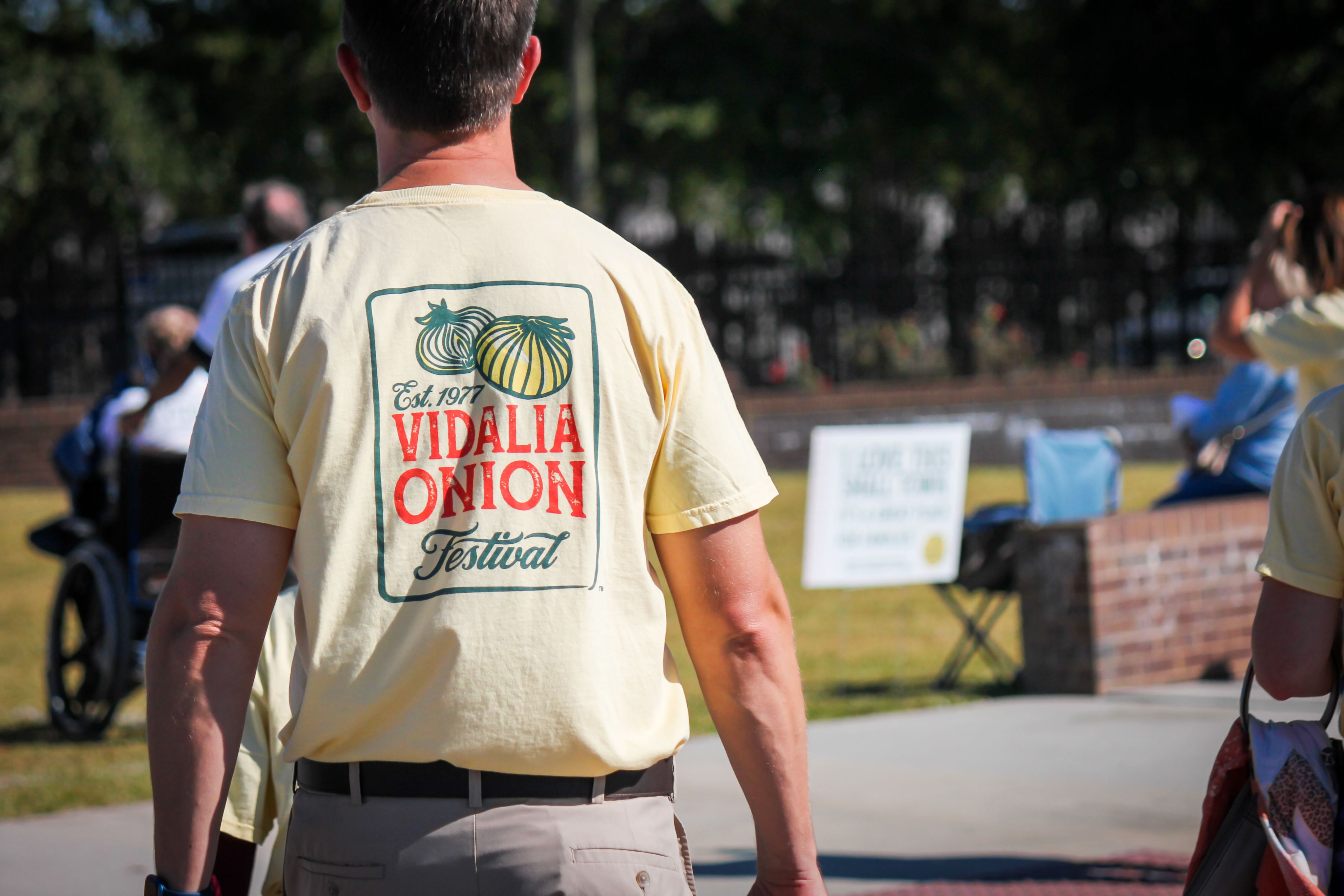 The Vidalia brand is displayed on a t-shirt.